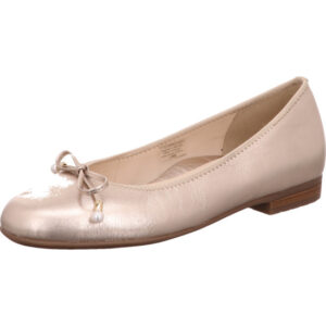 Ara Damen Pumps silber mit Schnalle und brauner Sohle