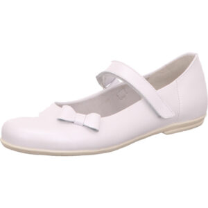 Däumling Kinder Ballerina Mädchen weiß mit Schleife und weißer Sohle und Klett