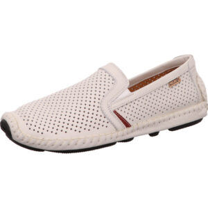 Pikolinos Herren Slipper weiß mit Löchern und schwarzer Sohle