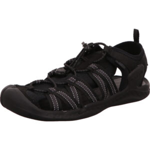 Keen Damen Sandalen schwarz mit Zipper und schwarzer Sohle