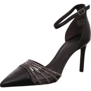 Tamaris Damen Sandalette schwarz mit Glitzer und schwarzem Absatz