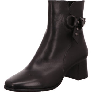 Regarde le ciel Damen Stiefelette schwarz mit Nieten und Schnalle mit schwarzem Absatz
