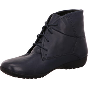 Josef Seibel Damen Stiefelette dunkelblau mit Schnürung und schwarzer Sohle