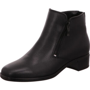 Ara Damen Stiefelette mit Reißverschluss schwarz mit schwarzem Absatz