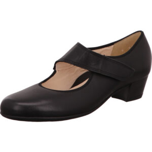 Ara Damen Pumps schwarz mit Klett und schwarzem Absatz