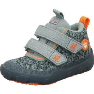 Affenzahn Kinderschuhe hoch Jungen petrol grün kombi mit Klett und grüner Sohle
