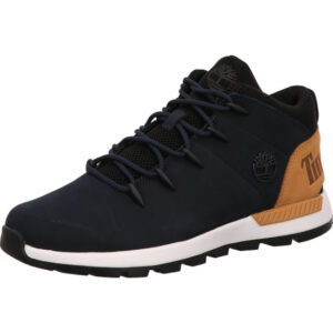 Timberland Sprint Trekker Mid Herren Stiefelette Schnürer dunkelblau mit weiß schwarzer Sohle