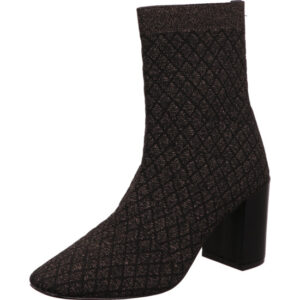 La strada Damen Stiefelette schwarz Glitzer mit schwarzem Absatz