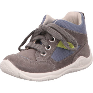 Superfit Kinderschuh Jungs grau blau kombi mit grauer Schnürung und weißer Sohle