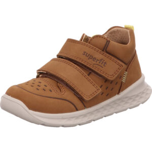 Superfit Kinderschuh Jungs Halbschuh braun mit Klett und weißer Sohle