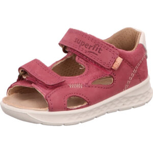 Superfit Kinder Mädchen Lauflernsandalette pink mit Klett und weißer Sohle