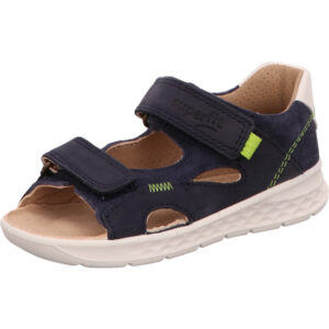 Superfit Kinder Jungs Lauflernsandalette dunkelblau kombi mit Klett und weißer Sohle
