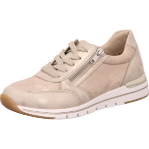 Remonte Halbschuh Damen beige mit Reißverschluss und heller Sohle