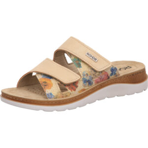 Rohde Damen Sandalette beige multi kombi mit weißer Sohle