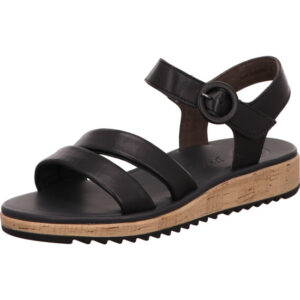 Paul Green Damen Sandale schwarz mit korksohle