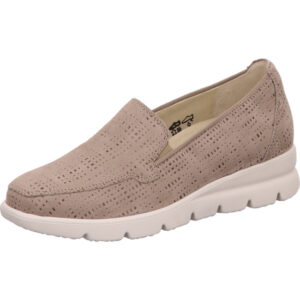 Waldläufer Halbschuh Damen beige mit weißer Sohle