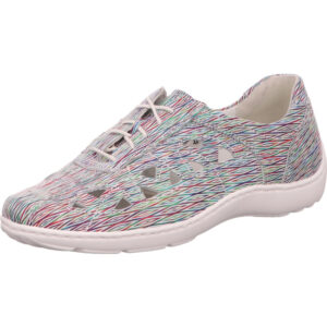 Waldläufer Damen Halbschuh Schnürer bunt mit weißer Sohle
