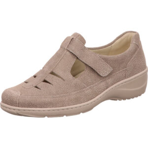 Waldläufer Halbschuh Damen mit Klettverschluss braun