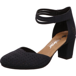 Rieker Damen Sandalette hinten mit klett und vorn mit löchern und hohem Absatz