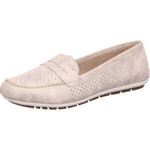 Rieker Damen Halbschuh beige silber mit heller Sohle