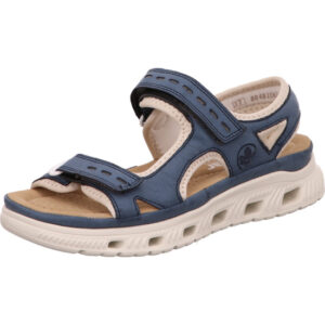 Rieker Damen Sandalen blau kombi mit weißer Sohle
