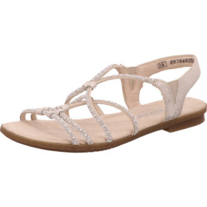 Rieker Damen Sandalette silber mit brauner Sohle