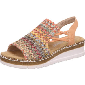 Rieker Damen Sandalette pastell multi mit weißer Sohle