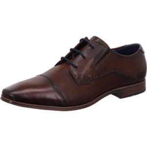 Bugatti Business Schnürschuh Herren dunkelbraun mit brauner Sohle