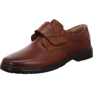 Josef Seibel Herren Slipper braun mit Klett und schwarzer Sohle