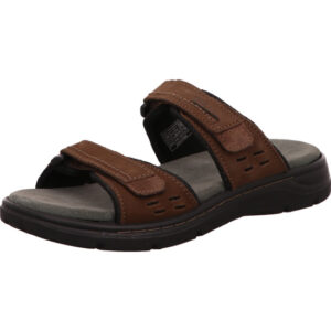 Josef Seibel Herren Sandalette braun mit Klett und schwarzer Sohle