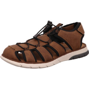 Rieker Herren Sandalen braun schwarz kombi mit weißer Sohle