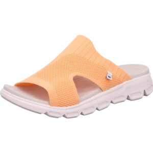 Rieker Damen Pantolette orange mit heller Sohle