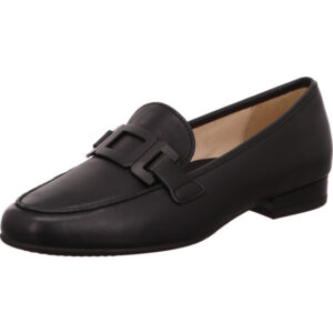 Ara Damen Pumps schwarz mit schwarzer Schnalle und schwarzer Sohle