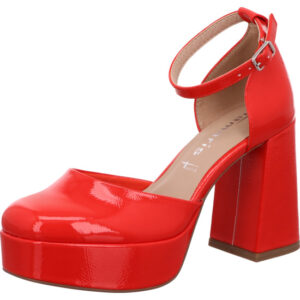 Tamaris Damen Pumps rot mit rotem Absatz