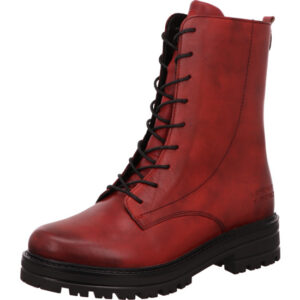Remonte Damen Stiefelette Schnürer rot mit schwarzer Sohle
