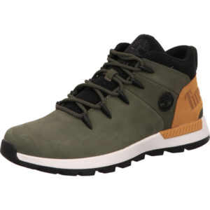 Timberland Sprint Trekker Mid Herren Stiefelette Schnürer dunkelgrün mit weiß schwarzer Sohle