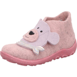 Superfit Kinder Hausschuh rosa mir Bär und pinker Sohle