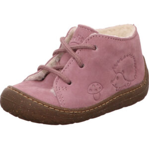 Superfit Kinderschuh Mädchen Schnürer rosa mit Igel und brauner Sohle