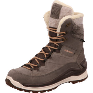 Lowa Damen Winterschuh hoch mit fell beige braun miit heller Sohle