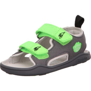 Affenzahn Kinder Sandalen Jungs grau kombi mit grünem Klett