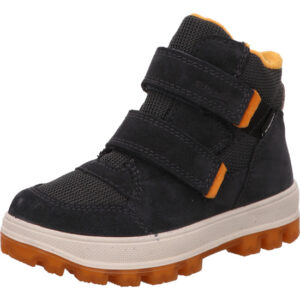 Superfit Kinderschuh hoch Jungs dunkelgrau orange mit weiß brauner Sohle