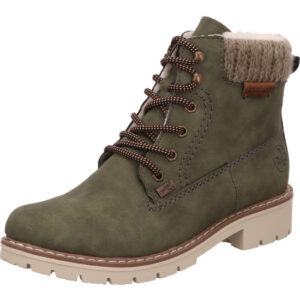 Rieker Damen Stiefelette grün kombi mit beiger Sohle