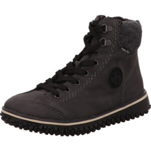 Rieker Damen Stiefelette grau kombi mit schwarzer Sohle