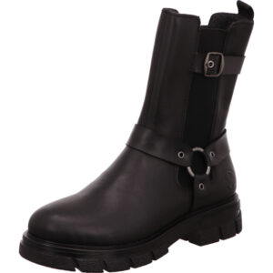 Rieker Damen Stiefelette schwarz mit schwarzer Sohle