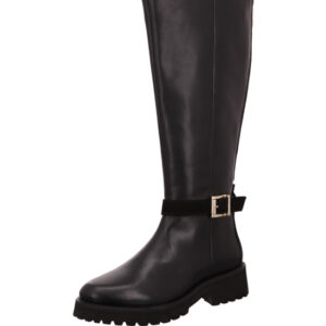 Josef Seibel Damen Stiefel schwarz mit Schnalle und schwarzer Sohle