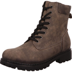 Josef Seibel Damen Stiefelette braun mit schwarzer Schnürung und schwarzer Sohle