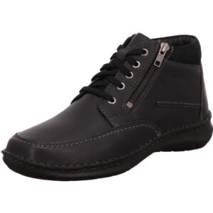 Josef Seibel Herren Stiefelette schwarz Schnürer mit mini Reißverschluss und schwarzer Sohle