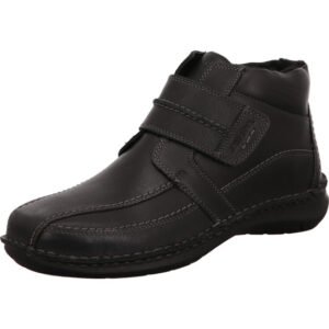 Josef Seibel Herren Stiefelette schwarz mit Klett und schwarzer Sohle