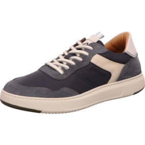 Ambitious Herren Schnürschuh halb blau kombi mit weiß und weißer Schnürung mit weißer Sohle