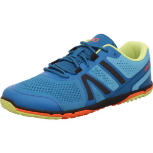 Xero shoes Herren Barfußschuh Schnürer blau kombi mit gelb orangener Sohle